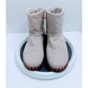Muk Luks Womens Cable Knit Booties Size 7.5 With Faux Fur Insole & Memory Foam S